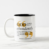 GOTT IST IN DER LAGE, Christliche Affirmation ZU B Zweifarbige Tasse (Links)
