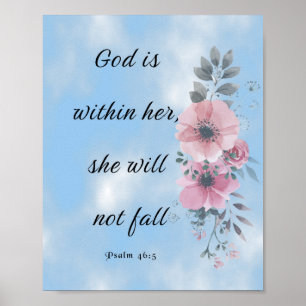 Gott ist in ihr, Bibelverse, Psalm 46 5 Poster