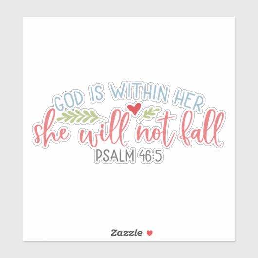 Gott ist in ihr, dass sie nicht fallen wird aufkleber (Blatt)