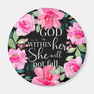 Gott ist in ihr - Psalm 46:5 Rosa Bläserin Magnet
