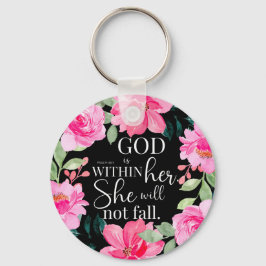 Gott ist in ihr - Psalm 46:5 Rosa Bläserin Schlüsselanhänger