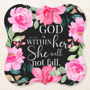Gott ist in ihr - Psalm 46:5 Rosa Bläserin Untersetzer