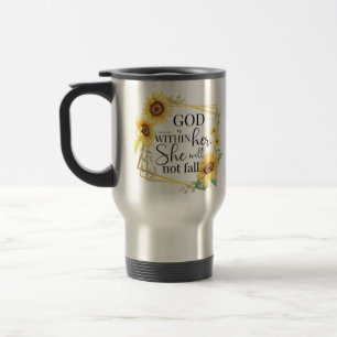 Gott ist in ihr - Psalm 46:5 Sonnenblume Christlic Reisebecher