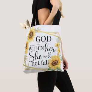 Gott ist in ihr - Psalm 46:5 Sonnenblume Christlic Tasche