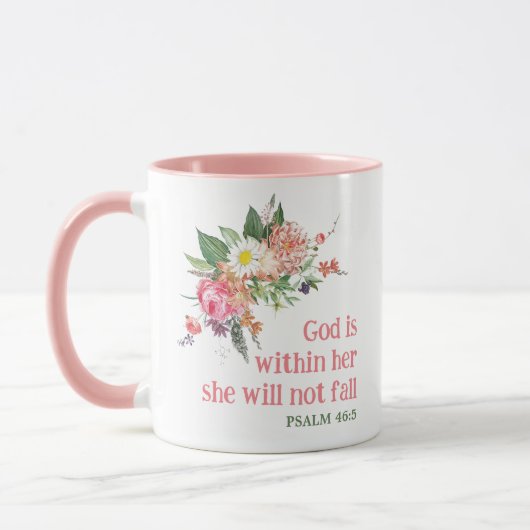 Gott ist in ihr, sie wird nicht fallen - Bibelvers Tasse (Links)