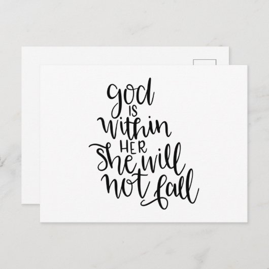 Gott ist in ihr, sie wird nicht fallen postkarte (Vorne/Hinten)
