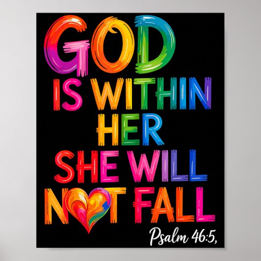 Gott ist in ihr, sie wird nicht fallen Psalm 46-5 Poster (Vorne)