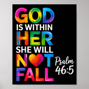 Gott ist in ihr, sie wird nicht fallen Psalm 46-5 Poster