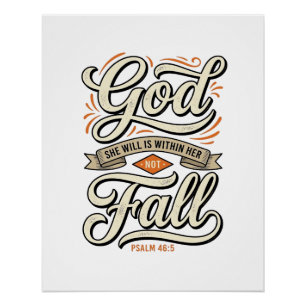 Gott ist in ihr, sie wird nicht fallen Vintage-Shi Poster