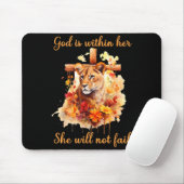 Gott ist in ihr, sie wird nicht scheitern Löwin Kr Mousepad (Mit Mouse)