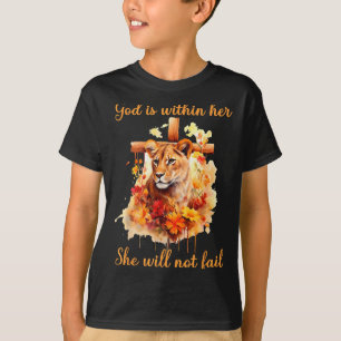Gott ist in ihr, sie wird nicht scheitern Löwin Kr T-Shirt