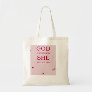 Gott ist in ihr, sie wird nicht scheitern TOTE Tas Tragetasche