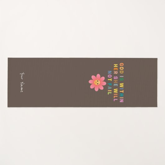 GOTT IST IN IHR, SIE WIRD NICHT VERSAGT YOGAMATTE (Vorderseite (Horizontal))