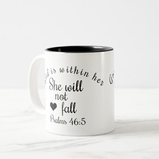 Gott ist in ihr wird nicht die Bibel Verse fallen Zweifarbige Tasse (Vorderseite Links)