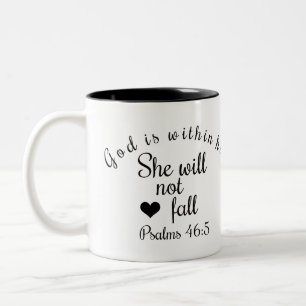 Gott ist in ihr wird nicht die Bibel Verse fallen Zweifarbige Tasse