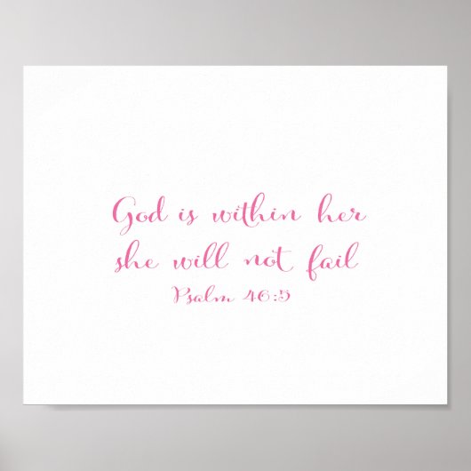 Gott ist in ihr wird sie nicht versagt - rosa poster (Vorne)