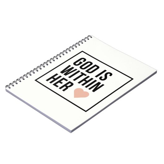 Gott ist in ihrem Herzen Christlicher Glaube Notizblock (Linke Seite)