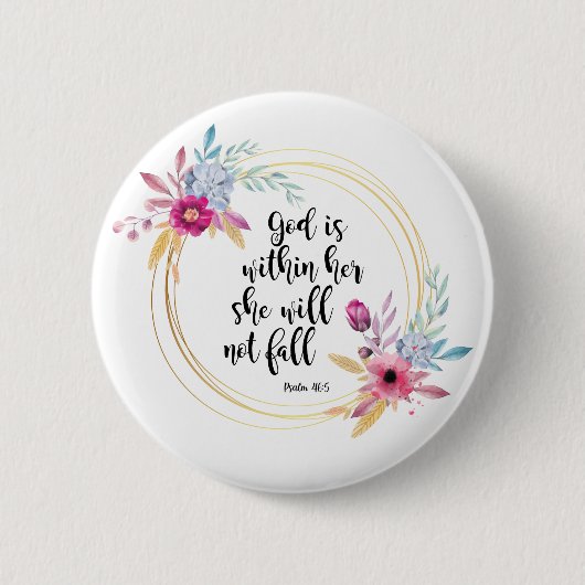 Gott ist in ihrem Psalm 46:5 Button (Vorderseite)