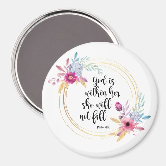 Gott ist in ihrem Psalm 46:5 Magnet (Vorderseite/Rückseite)