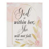 Gott ist in ihrem Psalm 46:5 Pink botanisch Poster (Vorderseite)