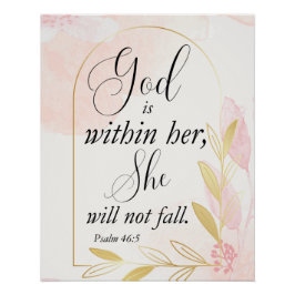 Gott ist in ihrem Psalm 46:5 Pink botanisch Poster