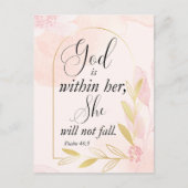 Gott ist in ihrem Psalm 46:5 Pink botanisch Postkarte (Vorderseite)