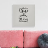 Gott ist in Kontrolle und seine Zeit ist perfekt Leinwanddruck (Insitu (Wohnzimmer))