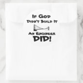 Gott ist Ingenieur! Runder Aufkleber (Tasche)