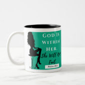 Gott ist innerhalb ihrer zweifarbige tasse (Links)
