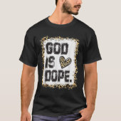 Gott ist Leopard-Muster T-Shirt (Vorderseite)