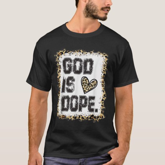 Gott ist Leopard-Muster T-Shirt (Vorderseite)