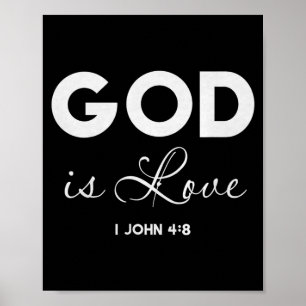 Gott ist Liebe 1 Johannes 4_8 Bibelvers Christlich Poster