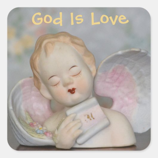 Gott ist Liebe Angel Aufkleber (Vorderseite)