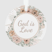 Gott ist Liebe Aquarellfarben Akrylorschmuck Ornament (Rückseite)