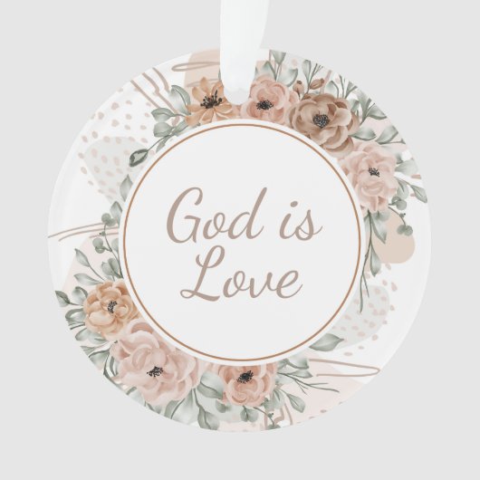 Gott ist Liebe Aquarellfarben Akrylorschmuck Ornament (Vorderseite)