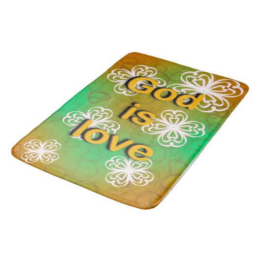 Gott ist Liebe Badematte (Schrägansicht)