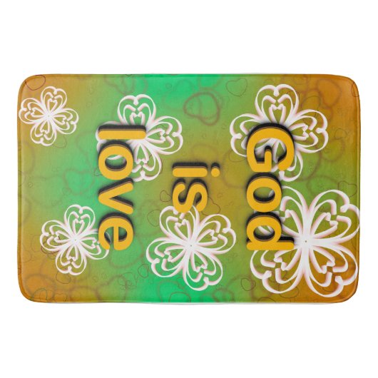 Gott ist Liebe Badematte (Vorderseite)