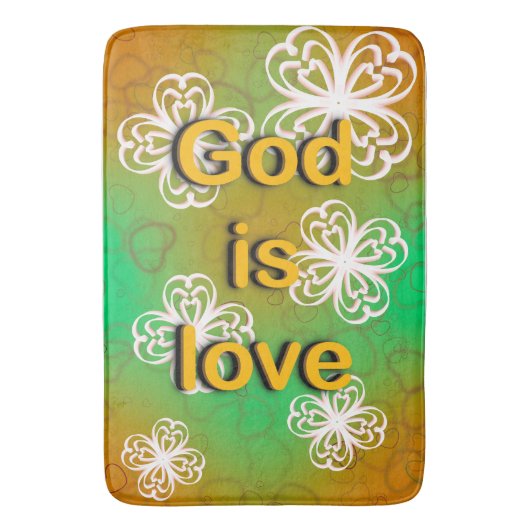 Gott ist Liebe Badematte (Vorderseite Vertikal)