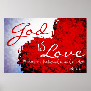 Gott ist Liebe Bibel Verse 1 John 4:16 Poster