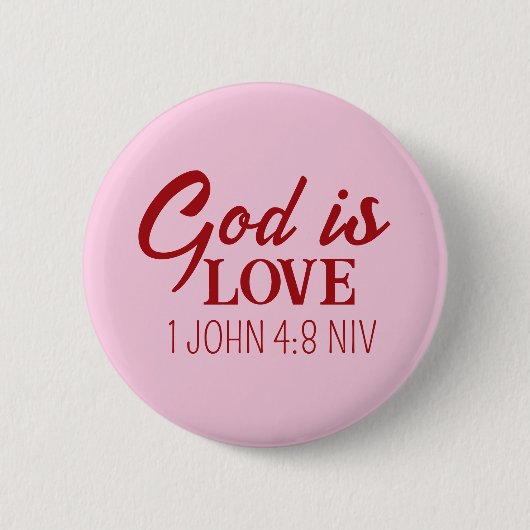 Gott ist Liebe Bibel Verse Christlicher Glaube Ros Button (Vorderseite)
