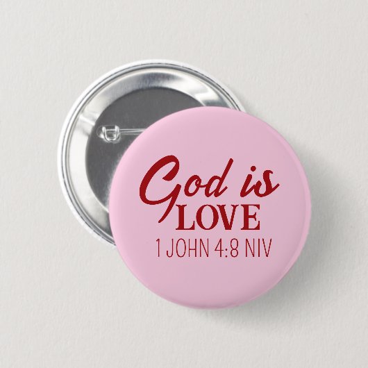 Gott ist Liebe Bibel Verse Christlicher Glaube Ros Button (Vorne & Hinten)