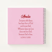 Gott ist Liebe Bibel Verse Christlicher Glaube Ros Notizblock (Rückseite)