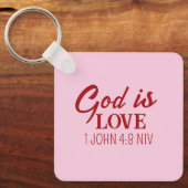 Gott ist Liebe Bibel Verse Christlicher Glaube Ros Schlüsselanhänger (Vorderseite)