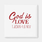 Gott ist Liebe Bibel Verse Christlicher Glaube Wei Magnet (Vorne)