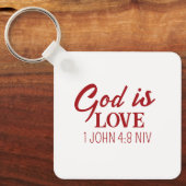 Gott ist Liebe Bibel Verse Christlicher Glaube Wei Schlüsselanhänger (Vorderseite)