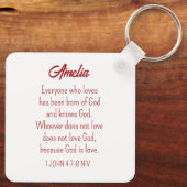 Gott ist Liebe Bibel Verse Christlicher Glaube Wei Schlüsselanhänger (Rückseite)