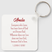 Gott ist Liebe Bibel Verse Christlicher Glaube Wei Schlüsselanhänger (Rückseite)