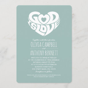 Gott ist Liebe Bible Verse Christlich Hochzeit Einladung