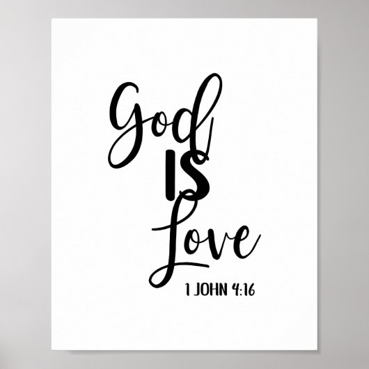 Gott ist Liebe Bible Verse Christliche Schrift Pri Poster (Vorne)