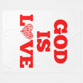 Gott ist Liebe Biodizenz Fleecedecke (Vorderseite (Horizontal))
